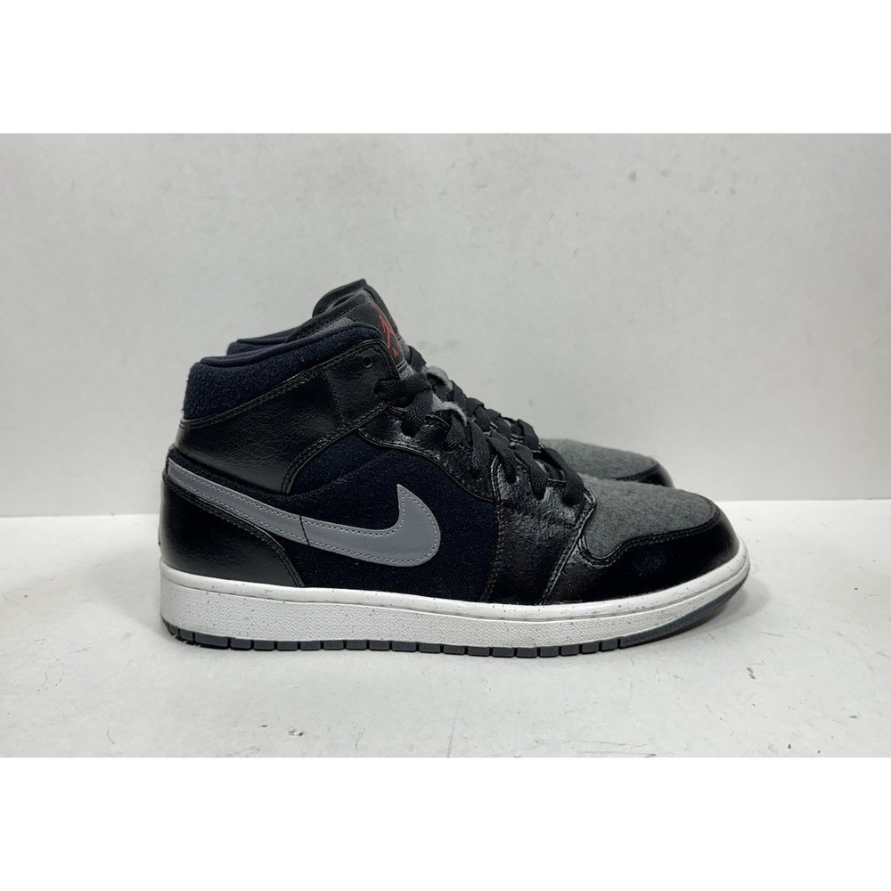 Air Jordan 1 Mid Premium Winterized Black Grey 852542-001 Men's Size 9 Shoes